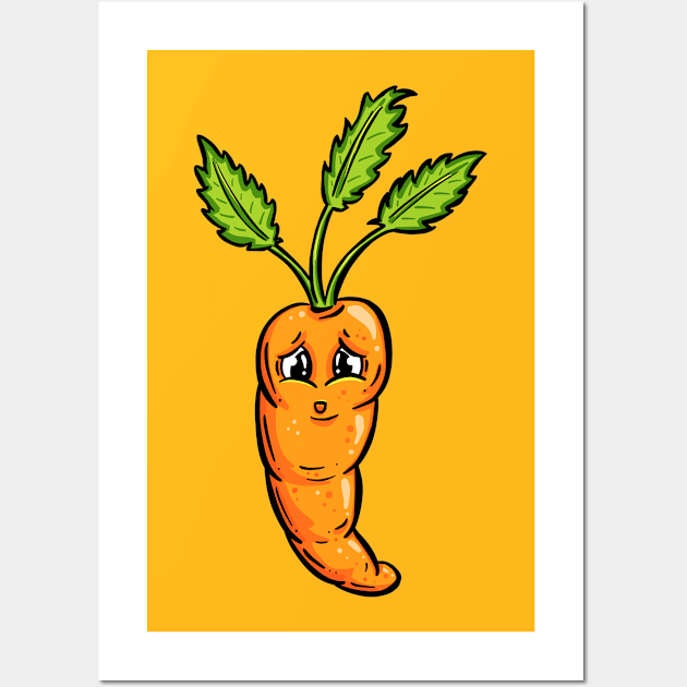 Happy Carrot Cartoon Character Garden Tips Toons Wall Art by Garden Tips Toons